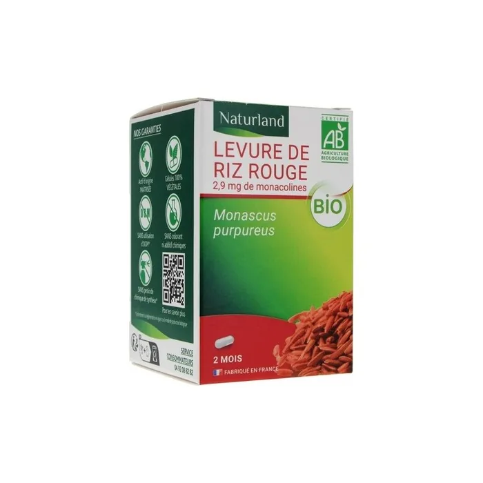 Naturland Organic Red Rice Yeast Supplement 60 Vegetarian Capsules