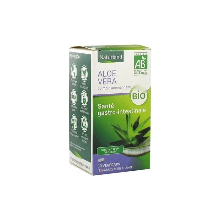 Naturland Aloe Vera Organic Dietary Supplement 30 Vegi-Caps