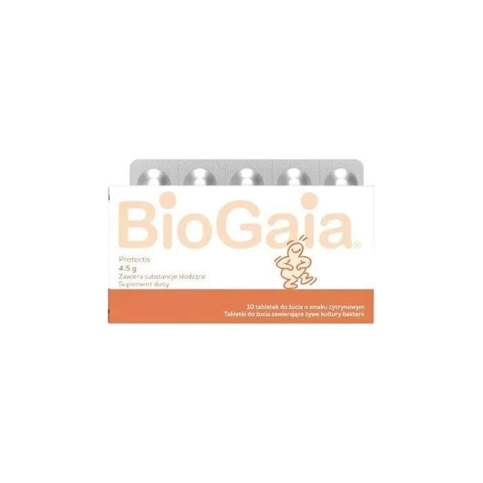 BioGaia 10 Chewable Tablets Lemon Flavor Lactobacillus reuteri Protectis Bacteria