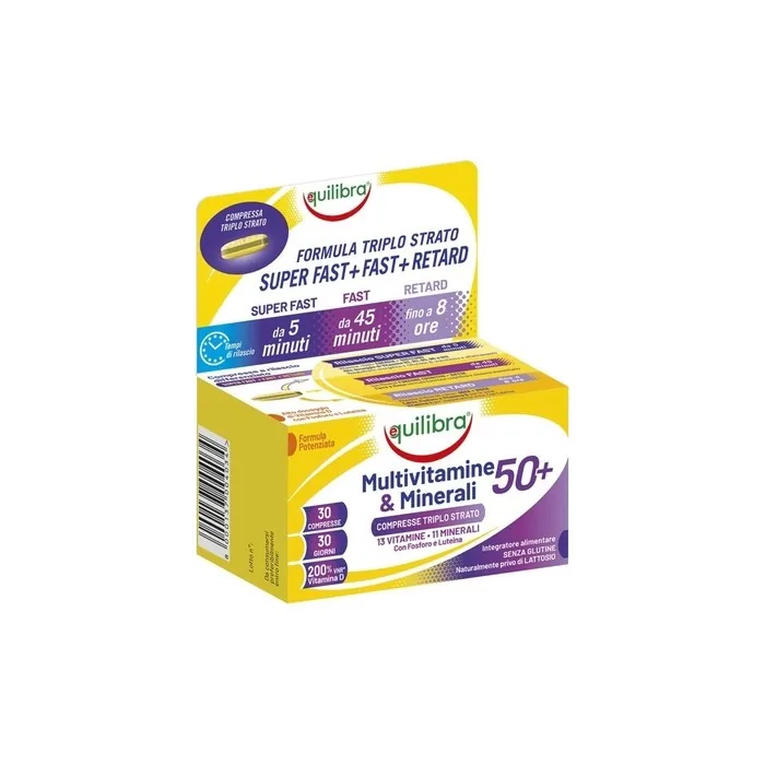 Equilibra Multivitamins And Minerals Supplement 30 Tablets Triple Layer Timerelease Enhanced Formula For Energy And Cognitive Support