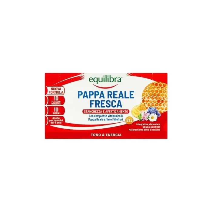 Equilibra Fresh Royal Jelly Dietary Supplement With B Group Vitamins And Enriched With Wildflower Honey 10 Readytodrink Vials
