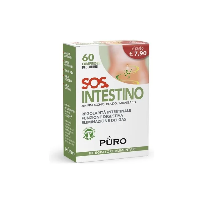 Pure Intestine SOS Food Supplement with Baobab, Fennel, and Boldo