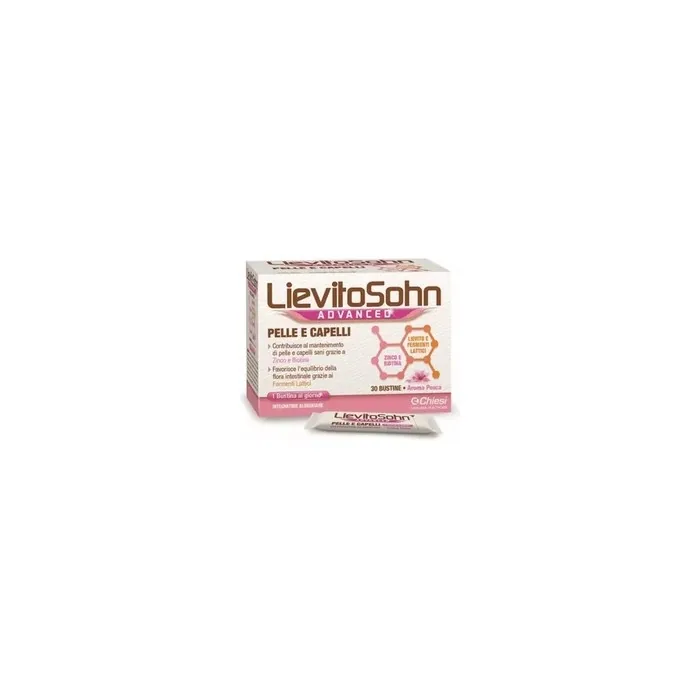 Marco Antonetto Farmaceutici Lievitosohn Advanced Supplement For Skin And Hair 30 Sachets Peach Flavor