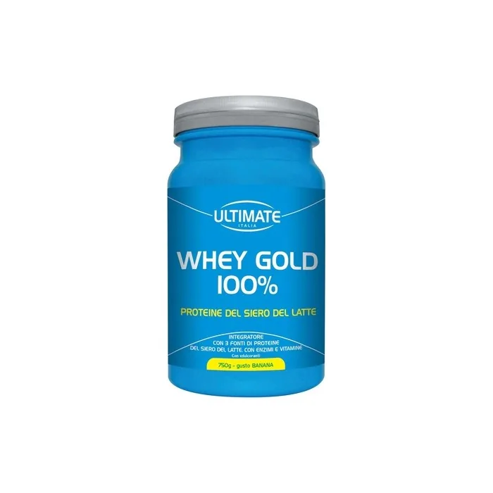 Ultimate Italia Whey Gold 100% Protein Supplement Banana Flavor 750g