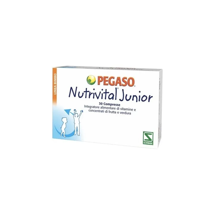 Schwabe Pharma Pegaso Nutrivital Junior Dietary Supplement 30 Tablets - Strawberry Flavor