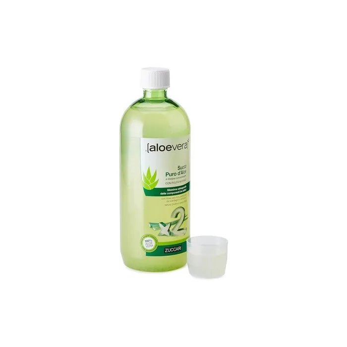 Zuccari Aloevera2 Juice Pure Aloe On the Double Concentration Food Supplement 1000ml
