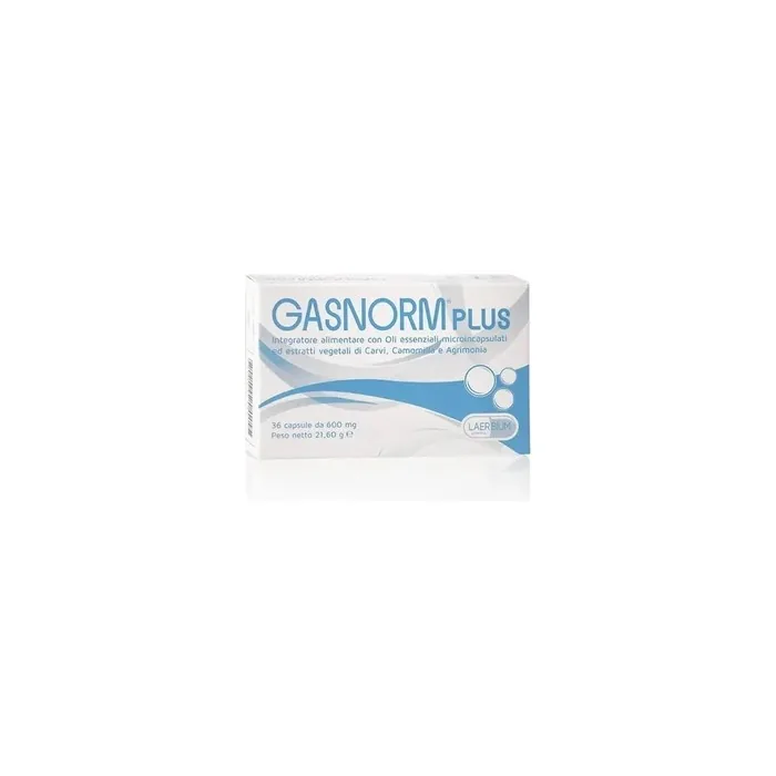 Laerbium Pharma Gasnorm Plus Dietary Supplement For Gastrointestinal Function 36 Capsules