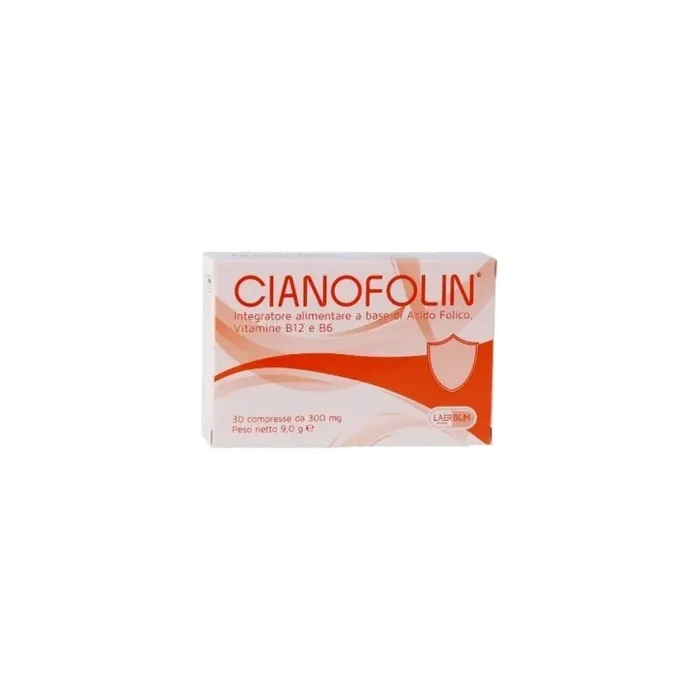 Laerbium Pharma Cianofolin Dietary Supplement Of Vitamin E And Folic Acid 30 Tablets
