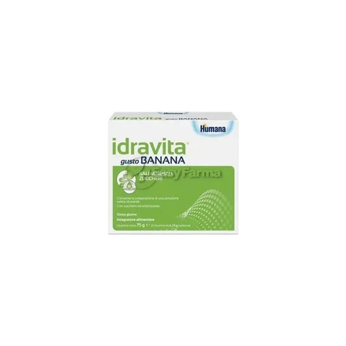 Humana Idravita Mineral Salts And Sugars Dietary Supplement Banana Flavor 12 Sachets