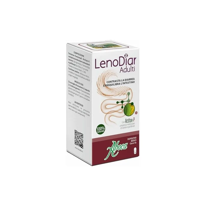 Aboca Lenodiar Adults Diarrhea Relief Capsules 20 Count