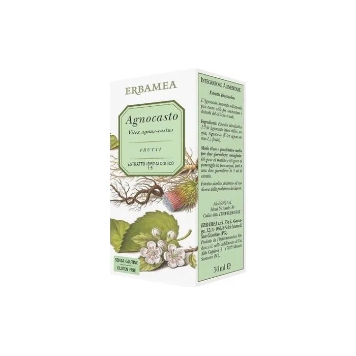 Erbamea Agnocasto Liquid Supplement for Menstrual Cycle Disorders 50ml