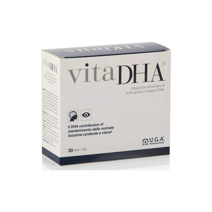 U.G.A. NUTRACEUTICALS VitaDHA Omega-3 Liquid Supplement 30 Monodose Vials 6.5ml - Pack of 6