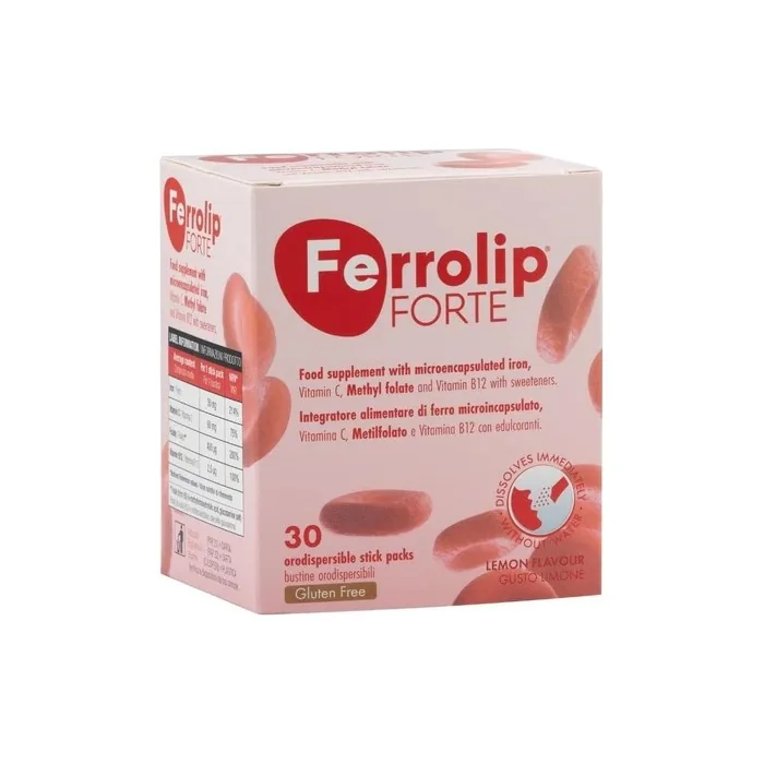 Ferrolip Forte Microencapsulated Iron Pyrophosphate, Vitamin C, Methylfolate, and Vitamin B12 Supplement