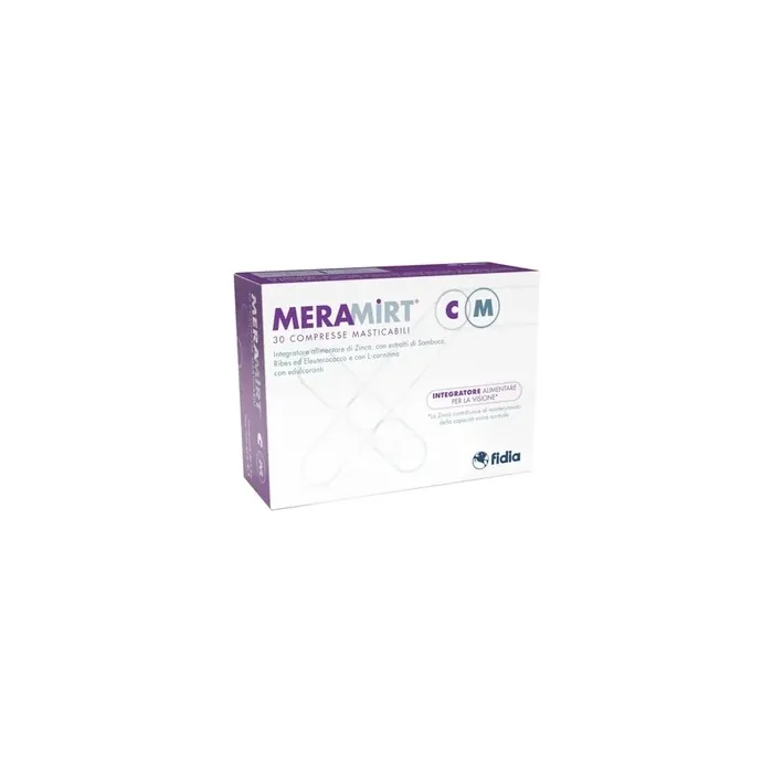Fidia Pharmaceuticals Meramirt Cm Dietary Supplement For Vision 30 Chewable Tablets