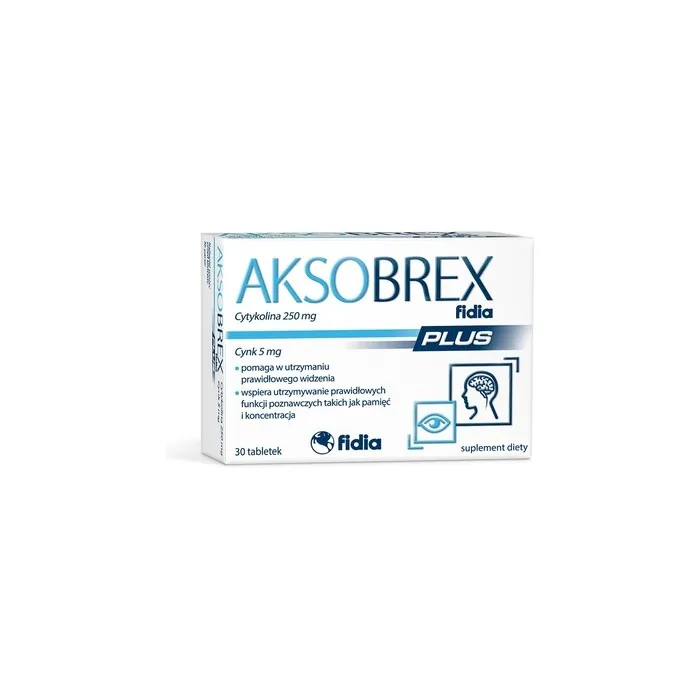 Aksobrex Plus Pain Relief Tablets with Cyticoline 250mg and Zinc 5mg