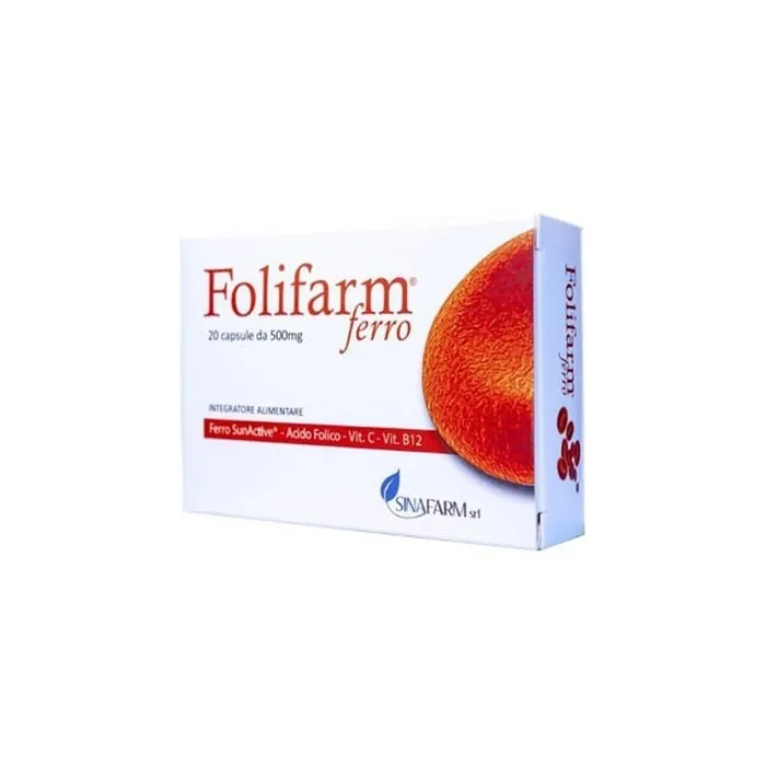 Sinafarm Folifarm Iron Food Supplement 20 Capsules 500mg
