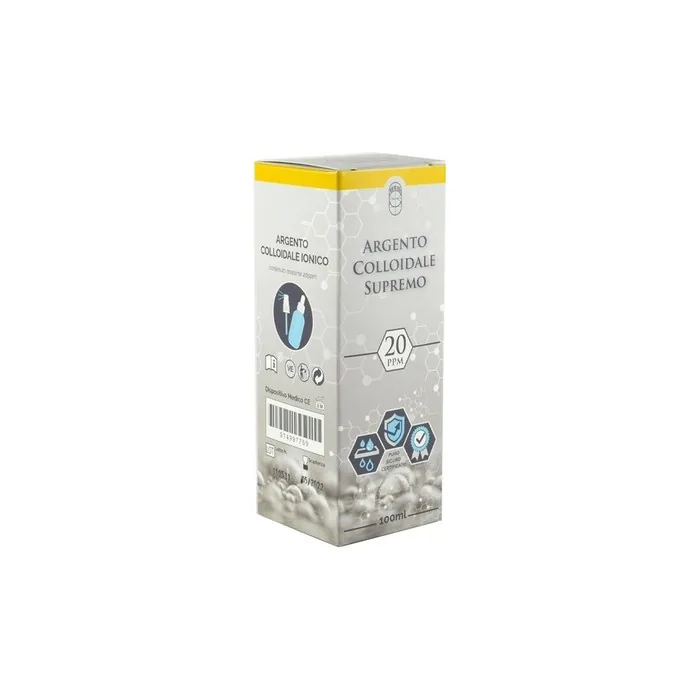 Punto Salute e Benessere Argento Colloidale Ionico Supremo 20 PPM Medical Device with Dispensers 100ml