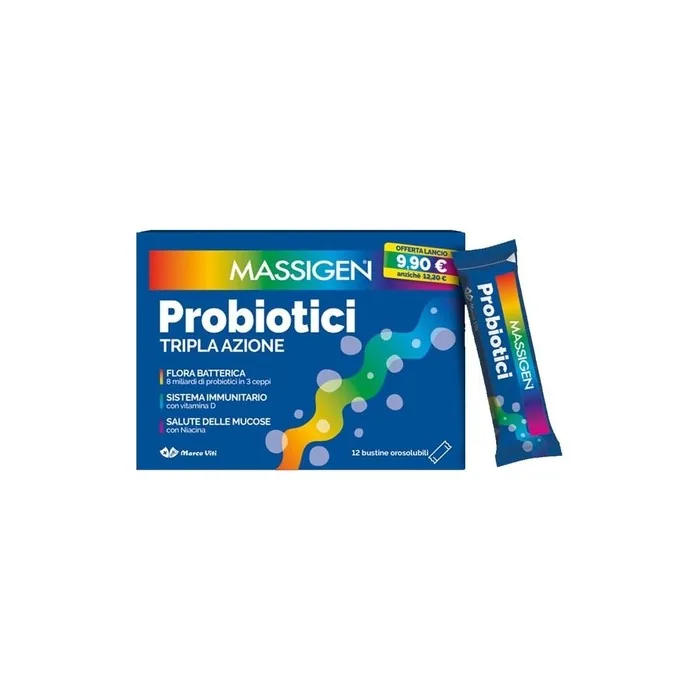 Massigen Triple Action Probiotics Supplement with Lactic Ferments
