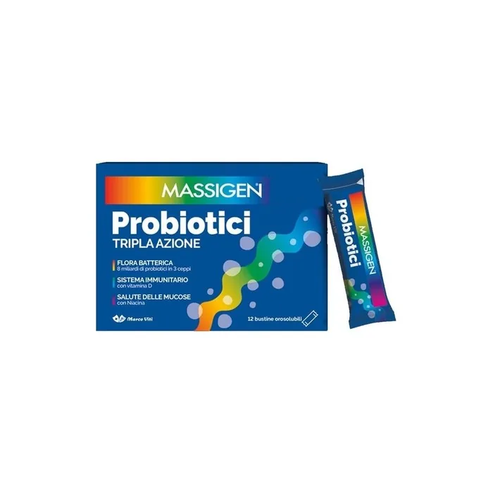 Marco Viti Farmaceutici Massigen Probiotics 12 Stickpacks 1g - Pack of 12