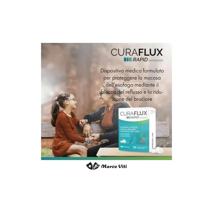 Marco Viti Curaflux Rapid Chewable Tablets 32 Pcs with Sodium Alginate