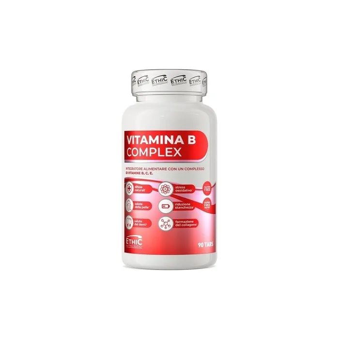 Ethicsport Vitamin B Complex Supplement for Fatigue and Immune Defense 90 Tablets
