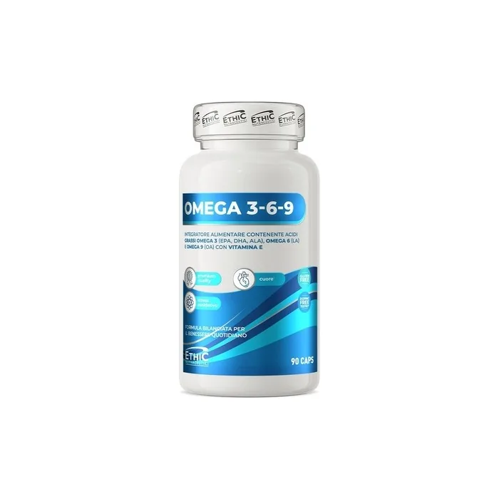 EthicSport Omega 3-6-9 Dietary Supplement for Heart Function 90 Capsules