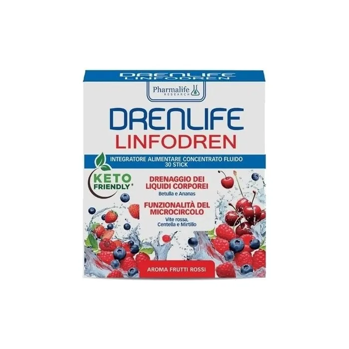 Drenlife Linfodren Draining Supplement Red Fruit Flavor
