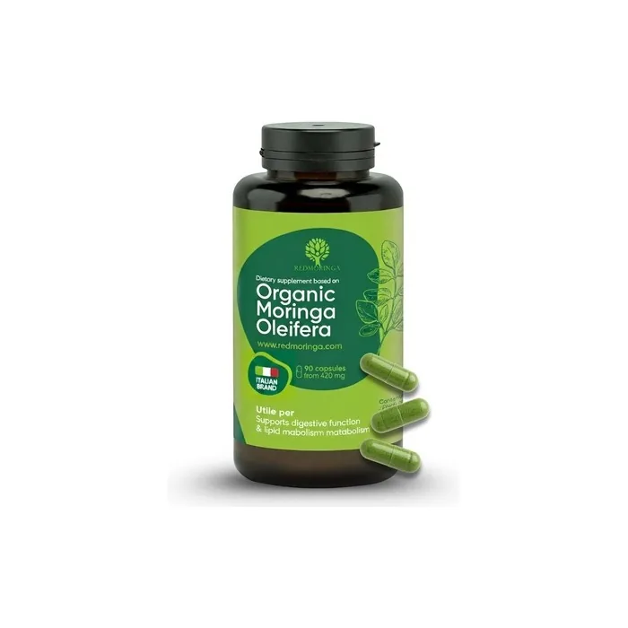 Organic Moringa Oleifera Capsules 100% Natural Superfood High Fiber