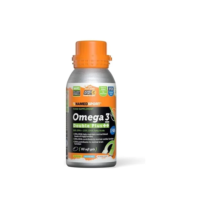 NAMEDSPORT Omega 3 Double Plus High Concentration of EPA and DHA per Softgel Capsule 1g Fish Oil Easy to Digest