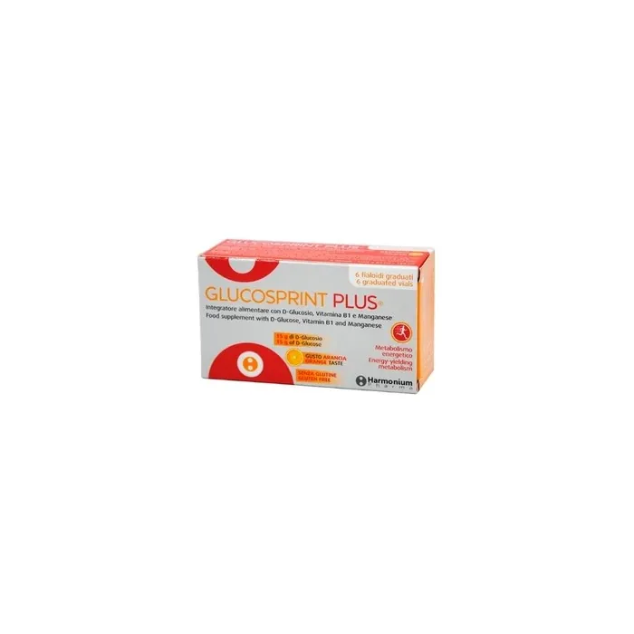 Harmonium Pharma Srl Glucosprint Plus Orange Dietary Supplement For Hypoglycemia 6 Ampoules