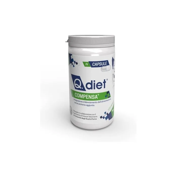 Qdiet Compensa Dietary Supplement Capsules for Dogs and Cats 120 Capsules