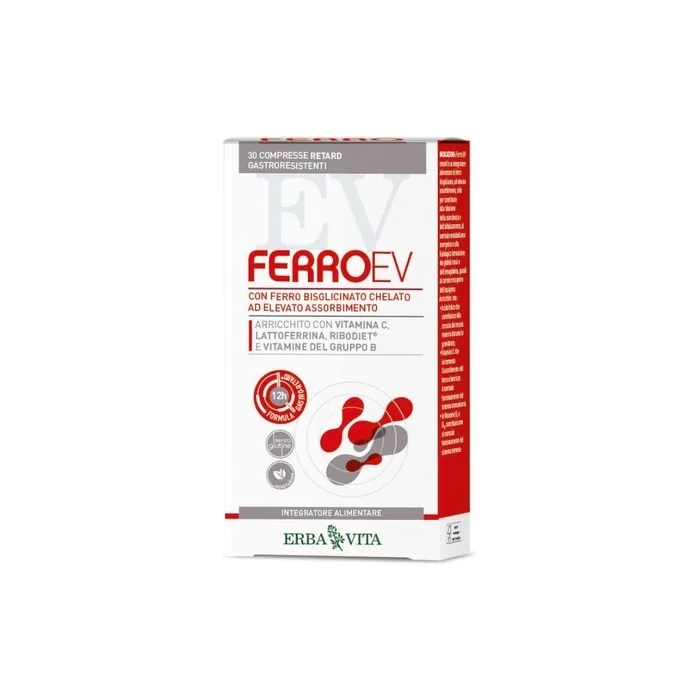 Erba Vita Ferro Ev Retard Iron Food Supplement with Gastro Tablet