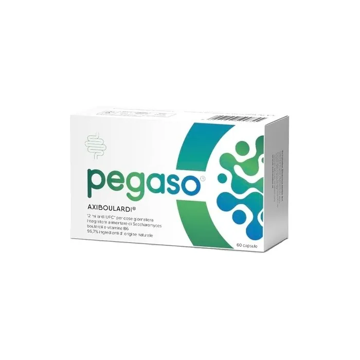 Pegaso AXIBOULARDI 60 Capsules - Dietary Supplement with Saccharomyces boulardii - Daily Dose of 2 Capsules 12 Billion CFU with Vitamin B6 2mg