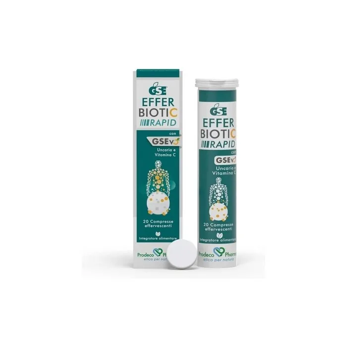 GSE Efferbiotic Rapid 20 Tablets Dietary Supplement with GSEvo Uncaria and Vitamin C