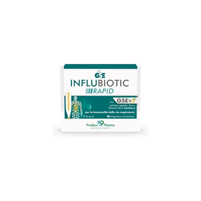 Prodeco Pharma GSE INFLUBIOTIC RAPID Dietary Supplement with GSEvo, Herbal Ingredients, Zinc, Vitamin D3, and Elderberry for Respiratory Function