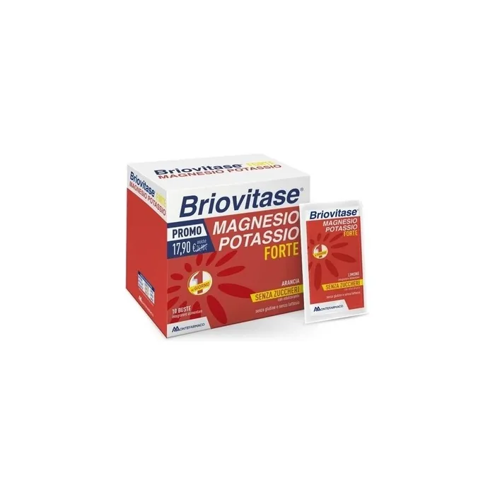Briovitase Forte Dietary Supplement with Magnesium and Potassium Orange Flavor 30 Sachets