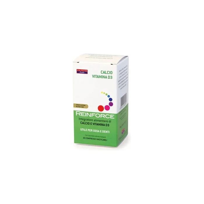 Vital Factors Reinforce Calcium + Vitamin D3 Chewable Tablets 30 Count