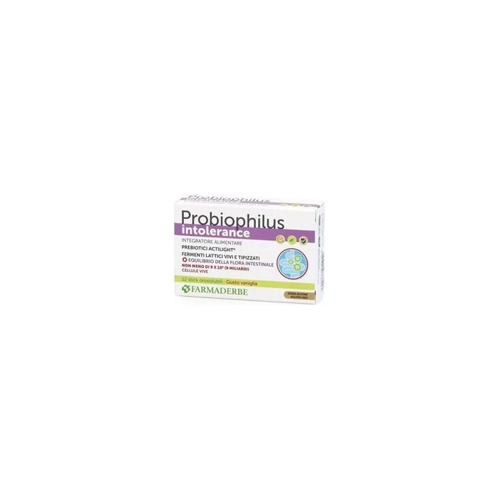 Farmaderbe Probiophilus Intolerance Probiotic Supplement 12 Sticks