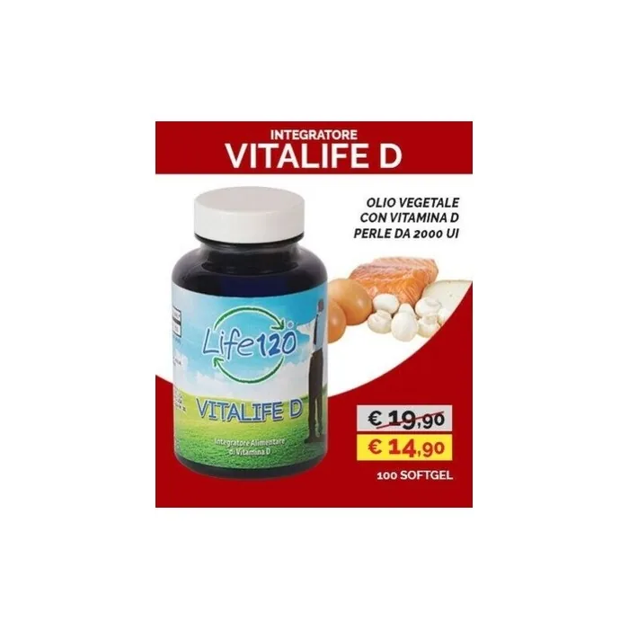 Life 120 Vitalife D Supplement 100 Softgels Capsules