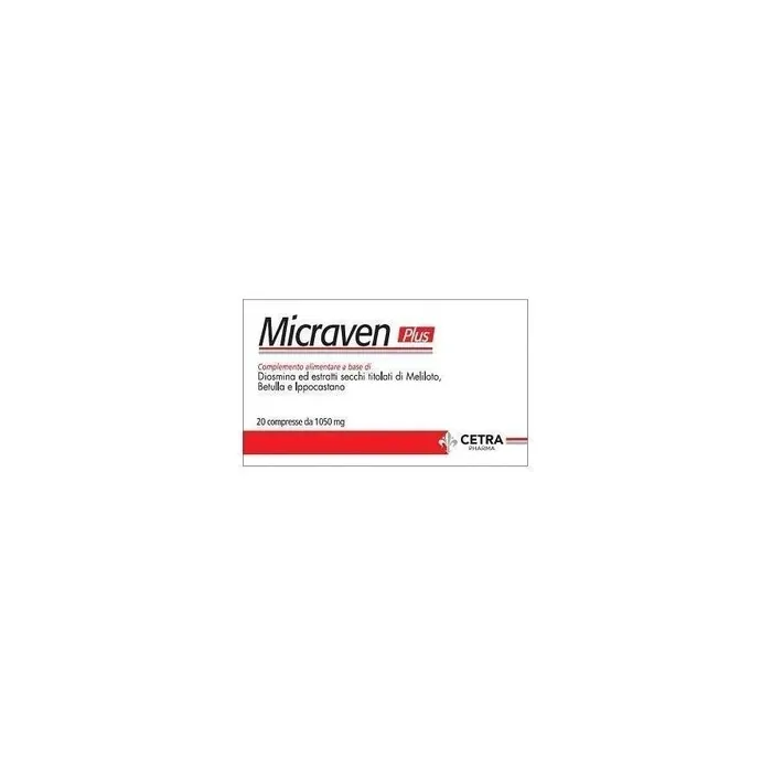 Cetra Italia Srl Micraven Plus 20 Tablets Of 1030 Milligrams
