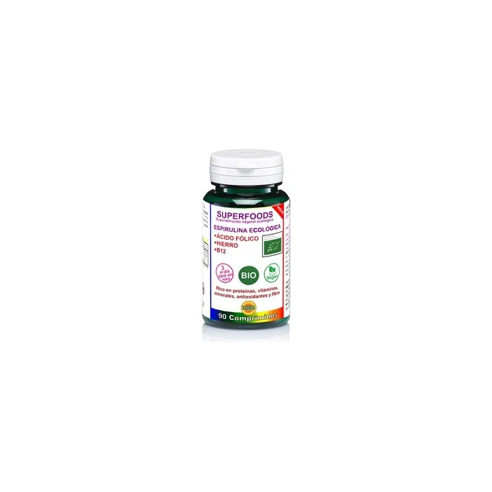 Robis Espirulina Bio Con Acido Folico, Hierro Y B12 90 Comp