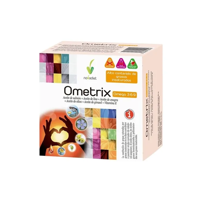 Novadiet Ometrix Capsules with Salmon Oil, Flax, Evening Primrose, Olive, and Sunflower