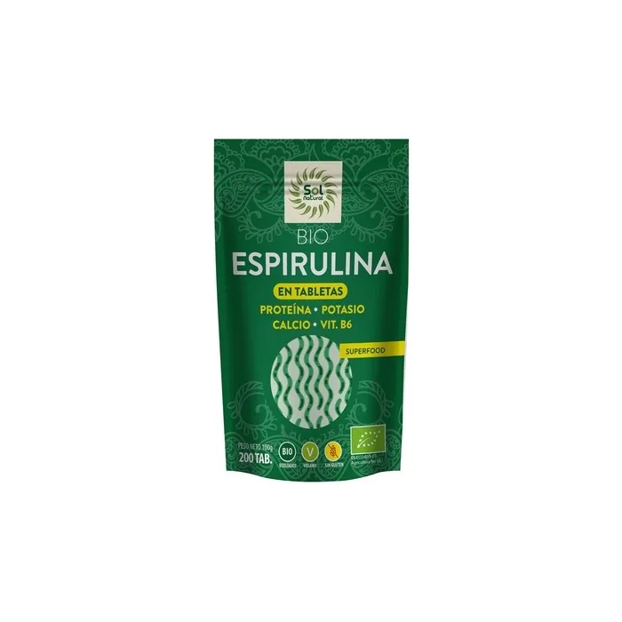 Sol Natural Organic Spirulina 200 Tablets