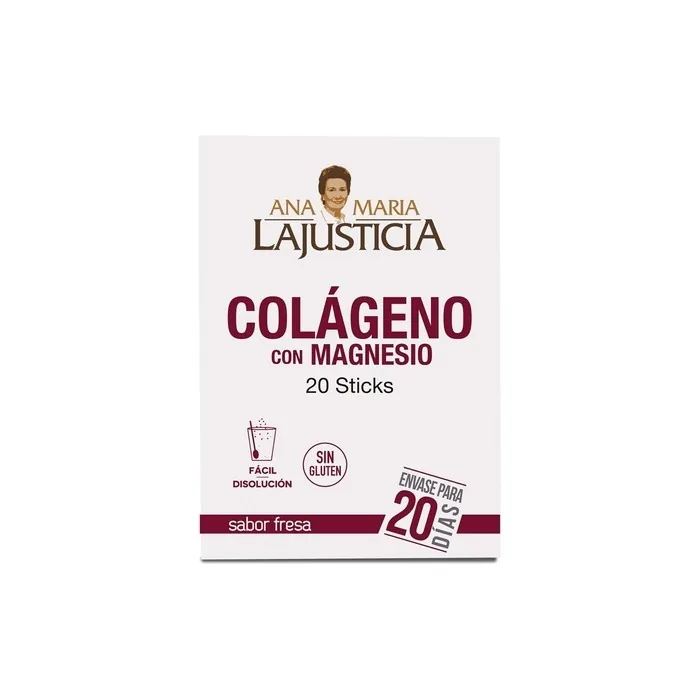 Ana Maria Lajusticia Collagen with Magnesium 20 Sticks 5g Strawberry Flavor