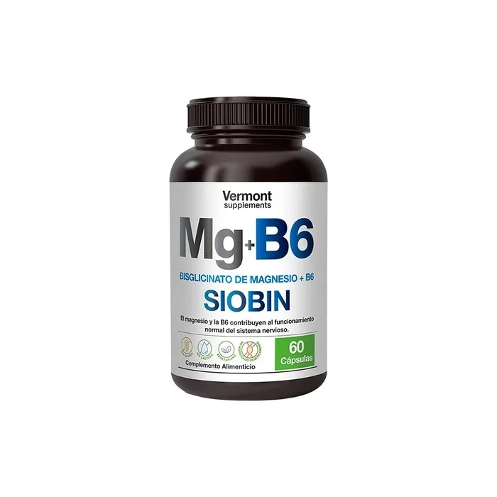 Vermont Magnesium Bisglycinate + B6 (Siobin) 60 Capsules