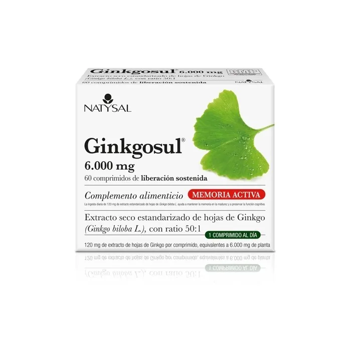 Natysal Ginkgo Biloba 6000mg 60 Sustained-Release Capsules