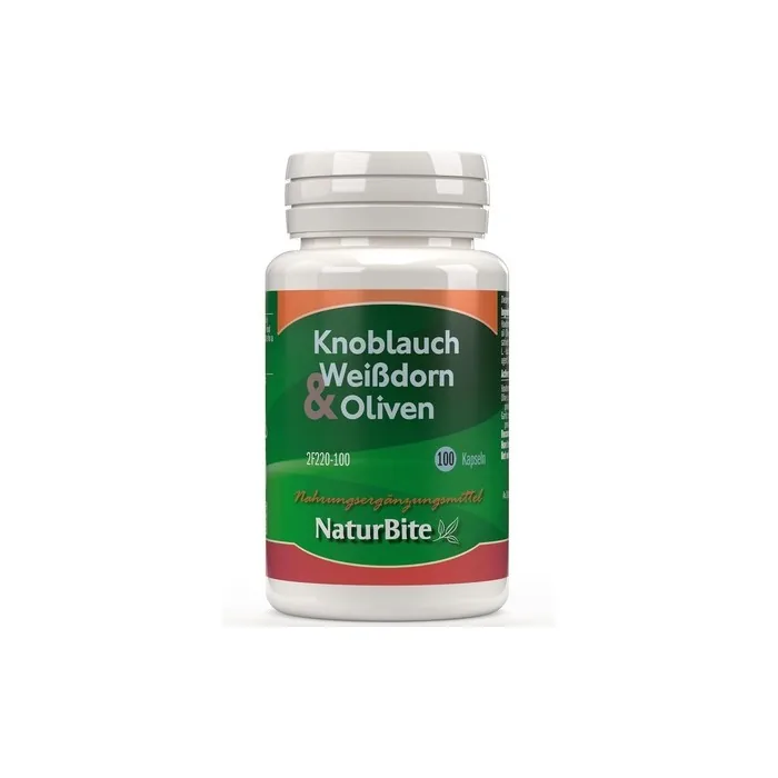 Garlic, Hawthorn & Olive 500mg 100 Pearls Naturbite