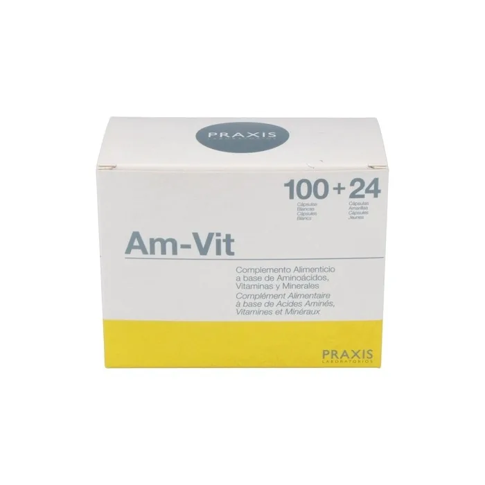 PRAXIS AM-VIT Amino Acids Vitamins Minerals Oligoelements 100 Tablets + 24 Tablets