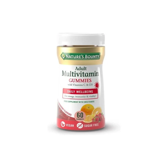 Nature's Bounty Adult Multivitamin Gummies with Vitamin B6, B12, D3, C and Biotin 60 Gummies