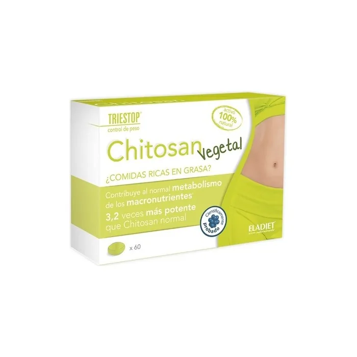 Eladiet Chitosan Vegetable Dietary Supplement 60 Tablets - Supports Normal Macronutrient Metabolism and Helps Regulate Glucose Levels